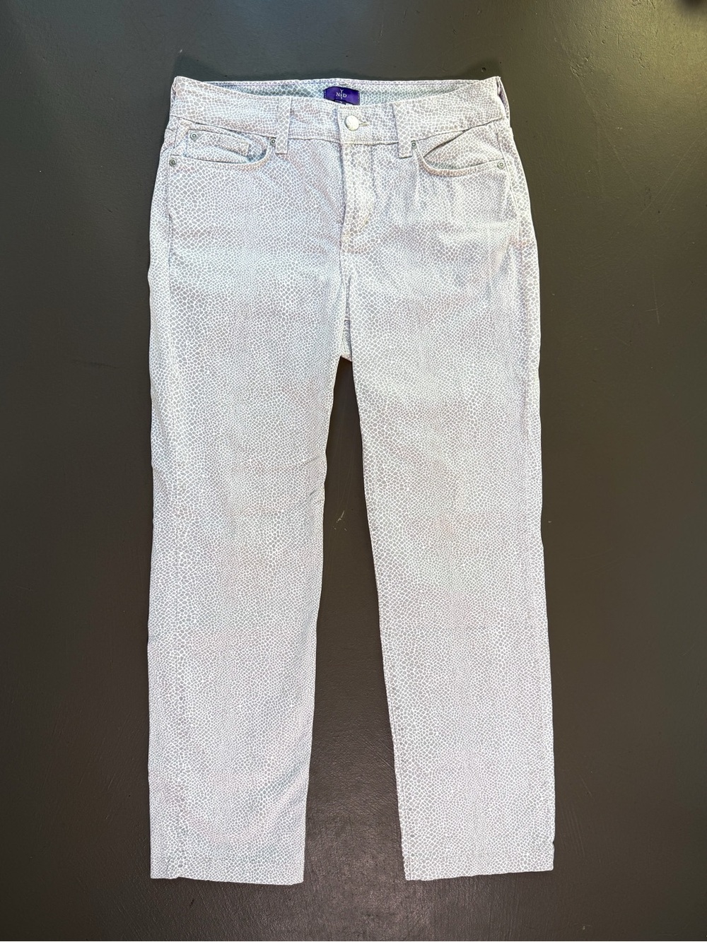 NYDJ Ankle Light Gray Animal Print Jeans